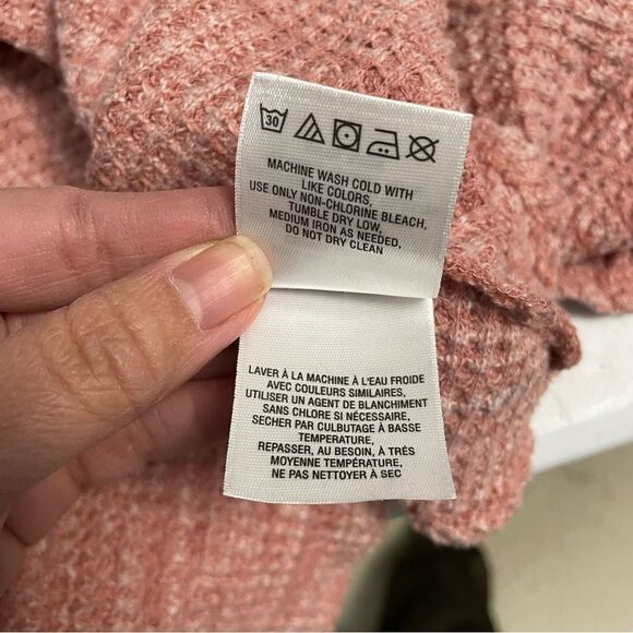 Anthropologie Postmark Heather Pink Maurisa Cowl Neck Peplum Waffle Sweater XS - Picture 8 of 9